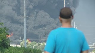 Latest update on massive chemical fire that forced a mandatory evacuation near the St John refinery [upl. by Rosena564]