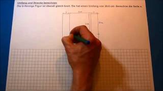 Tutorial Umfang und Strecke berechnen Aufnahmeprüfung Gymnasium 6 Klasse 2 Beispiel [upl. by Taffy]