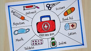 World First Aid Day Drawing How to Draw First Aid Box Doctor Kit Drawing First Aid Kit Drawing [upl. by Amii]