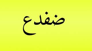 Pronunciation of ضفدع [upl. by Aeht]