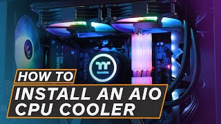 How to INSTALL a CPU AIO Water Cooler  Thermaltake Water 30 ARGB CPU Cooler [upl. by Anelej]