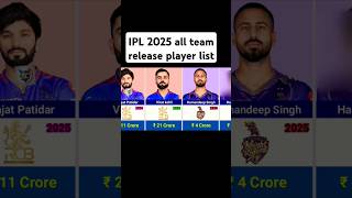 IPL 2025 all team release player list shorts ipl2025 cricket [upl. by Kcirrez728]