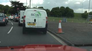 Driving on A4 Langley Slough through M4 motorway Honda Roundabout to Datchet Slough test route [upl. by Kronick]