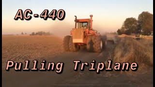 Allis Chalmer 440 pulling triplane [upl. by Pinette]