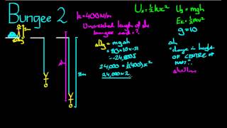 Hookes Constant  Bungee Jumping Example 2 [upl. by Nos460]