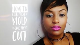 HOW TO CUT PERM AND MOLD A PIXIE HAIR CUT [upl. by Yetnom]