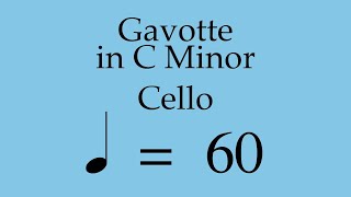 Suzuki Cello Book 3  Gavotte in C Minor  Piano Accompaniment  60 BPM [upl. by Idleman361]