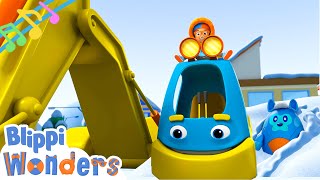 Nonstop Snowy Excavator Song 15 Min Loop  BLIPPI  Educational Songs For Kids [upl. by Milks880]