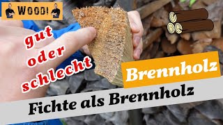 Fichte als Brennholz  Ist Fichte gutes Brennholz Brennwert  Vorteile  Nachteile  Kaminholz [upl. by Eanert]