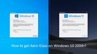 How to get Aero Glass on Windows 10 2004 [upl. by Fishback]