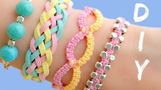 DIY friendship bracelets 4 Easy Stackable Arm Candy projects [upl. by Isma249]