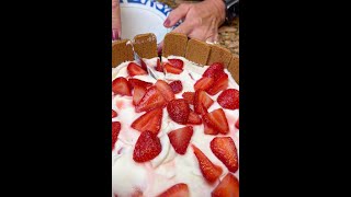 Strawberry Cream No Bake Cake [upl. by Jayson]