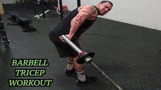 Intense 5 Minute Barbell Tricep Workout [upl. by Lleddaw]