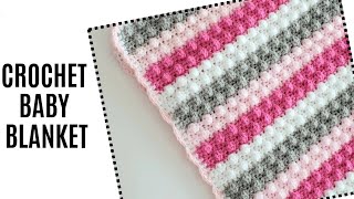 Crochet baby blanket  Quick tutorial [upl. by Sal]