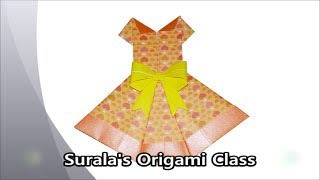 Origami  Dress  종이접기  드레스 원피스 [upl. by Yerhpmuh283]