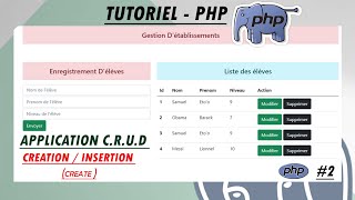 Tutoriel PHP  Insertion des Informations dans notre Système  Opération Insert Ajout du CRUD [upl. by Zeeba]