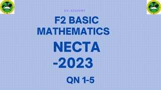 BASIC MATHEMATICS FORM TWO NECTA 2023 QN 1 5 [upl. by Bernardine]