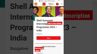 Shell Assessed Internship Programme 2023 – Chennai and Bangalore [upl. by Nahtam]