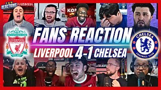 LIVERPOOL amp CHELSEA FANS REACTION TO LIVERPOOL 41 CHELSEA  EPL [upl. by Alfons]