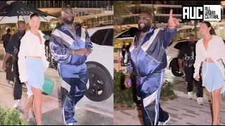 Rick Ross Takes New Girlfriend Out To Dinner amp Plans To Travel To Greece On New Yacht [upl. by Anelyak]