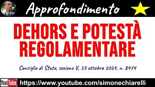 Dehors e potestà regolamentare del Comune  Consiglio di Stato 4112024 [upl. by Verras]