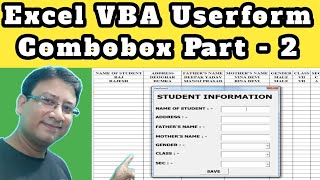 Excel Vba Userform Combobox  Excel Drop Down List  Part 2 [upl. by Vonny125]