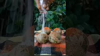 Delicious Ambarella recipe ඇඹරැල්ලා මෙහෙම කාල බලන්න 😋 shorts cooking recipe villagelife [upl. by Bonine]