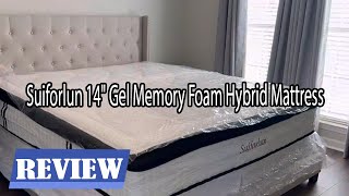 Suiforlun 14quot Gel Memory Foam Hybrid Mattress Review  Comfort and a good nights sleep [upl. by Enelrac]