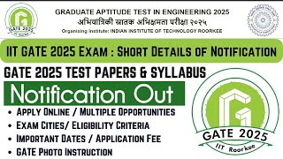 IIT GATE 2025 Exam Short Details of Notification  How to Fill IIT GATE 2025 Online Form [upl. by Animahs]