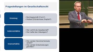 Vorlesung Gesellschaftsrecht 1  Einführung [upl. by Amsirp]