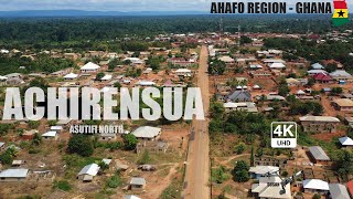 Acherensua Aerial View in the Asutifi South Ahafo Region of Ghana 4K [upl. by Aynot]