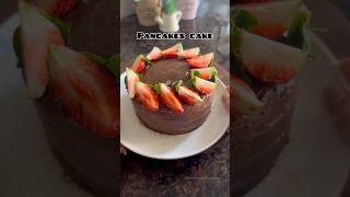 Pancake cake pancake easycake easydessert recipe viralrecipe viralshort chocolatepancakes [upl. by Malvina]