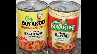 Beef Ravioli Chef BOYARDEE Throwback Recipe vs Chef Boyardee Current Recipe Comparison amp Review [upl. by Chilton]