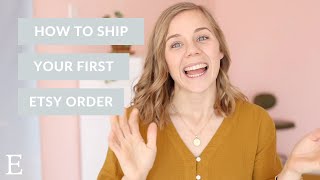 How to Ship Your First Etsy Order  Etsy Shipping Tips [upl. by Karol818]