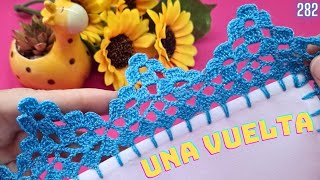 Haz esta puntilla de una sola vuelta y tus trabajos lucirán hermosos 🌺 282 [upl. by Snah264]