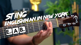 Englishman in New York  Fingerstyle Acoustic Guitar Lesson Tutorial [upl. by Leone265]