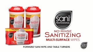 Sani Professional NoRinse Sanitizing MultiSurface Wipes [upl. by Okramed]