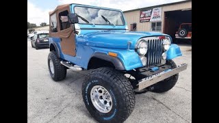 1986 Jeep CJ7 Blue 6 Cyl 5 Speed EZCustom4x4com [upl. by Noraed]