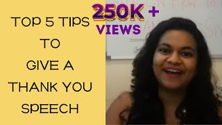 5 tips on how to give a Thank You speech  The English Web  Bageshree Mehta [upl. by Anas]