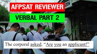 Part 2 Verbal AFPSAT Reviewer 2021  TAGALOG [upl. by Arianna]