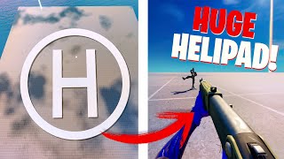 How to MAKE a HUGE First Person Map In Fortnite Creative Huge Helipad [upl. by Llenreb304]