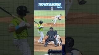 Two 4 Flinching The hitter doesn’t pick up the spin baseball prospect MILB NYY YoljeldrizDiaz [upl. by Ahsina]