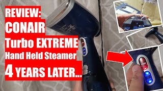 REVIEW Costco CONAIR Turbo EXTREME Hand Held Steamer  4 YEARS LATER [upl. by Aicilef]