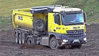 Power in mud  Mercedes Arocs with trailer [upl. by Doralynn]