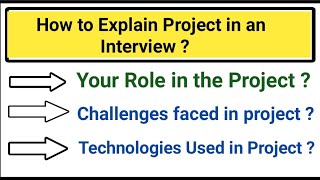 How to Explain Project in an Interview  Question with Answer  All Interview Question  Project [upl. by Wiencke]