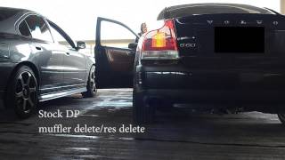 Volvo Exhausts Comparison  S80 V8  S60R  OBX  EST  MUFFLER DELETE [upl. by Hoskinson]