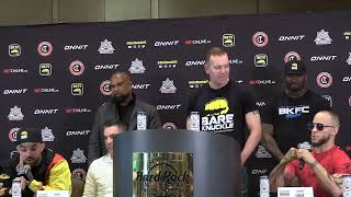 Mike Perry vs quotLet Me Bang Broquot Julian Lane BKFC press conference trash talk highlights [upl. by Kimura858]