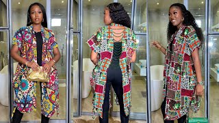 How to make a Trendy Beaded Backless Kimono Jacket with Drawstring Design [upl. by Nnasor]