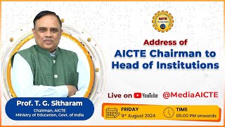 Address of AICTE Chairman to Heads of Institutions [upl. by Silletram]