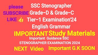 SSC Stenographer Examination English Grammar 80 amp 100 wpm English Dictation Shorthand [upl. by Okajima]